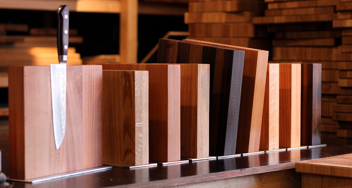 magnetische Messerblöcke aus Holz