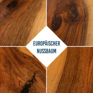 Hout is voorzien van tafelbladen van Europees notenhout