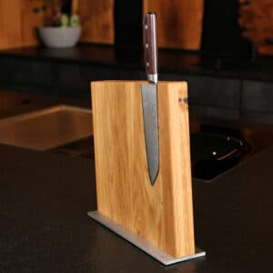 Magnetic design knife block oak