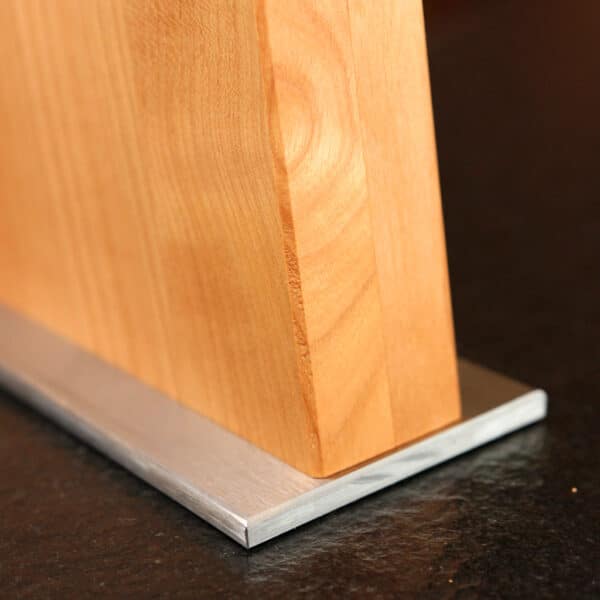 Magnetic design knife block cherry wood base