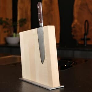 Magnetic design knife block made of maple wood