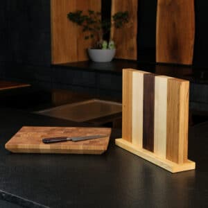 Magnetic knife block birch-oak-walnut-scenery