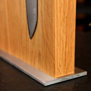 Magnetic knife block oak base