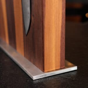 Magnetic knife block walnut base