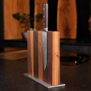 Magnetic knife block made of walnut