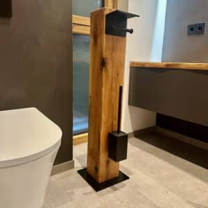 Oak toilet roll holder