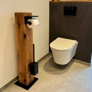 Wooden toilet roll holder