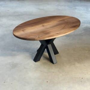 Walnut coffee table oval